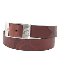 Men's Michigan State Spartans Brandish Leather Belt - Brown