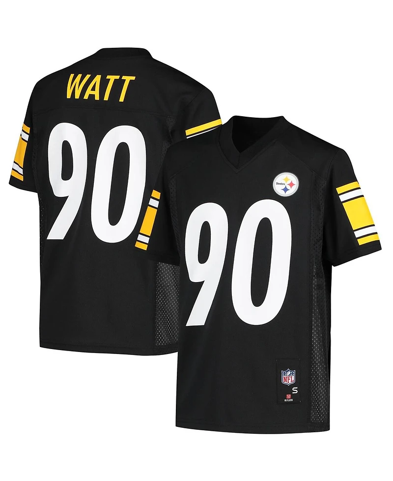 Big Boys and Girls T.j. Watt Black Pittsburgh Steelers Replica Player Jersey