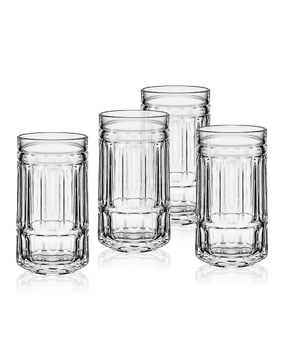 Mikasa Lawrence 12 Ounce Highball Drinking Glass 4-Piece Set
