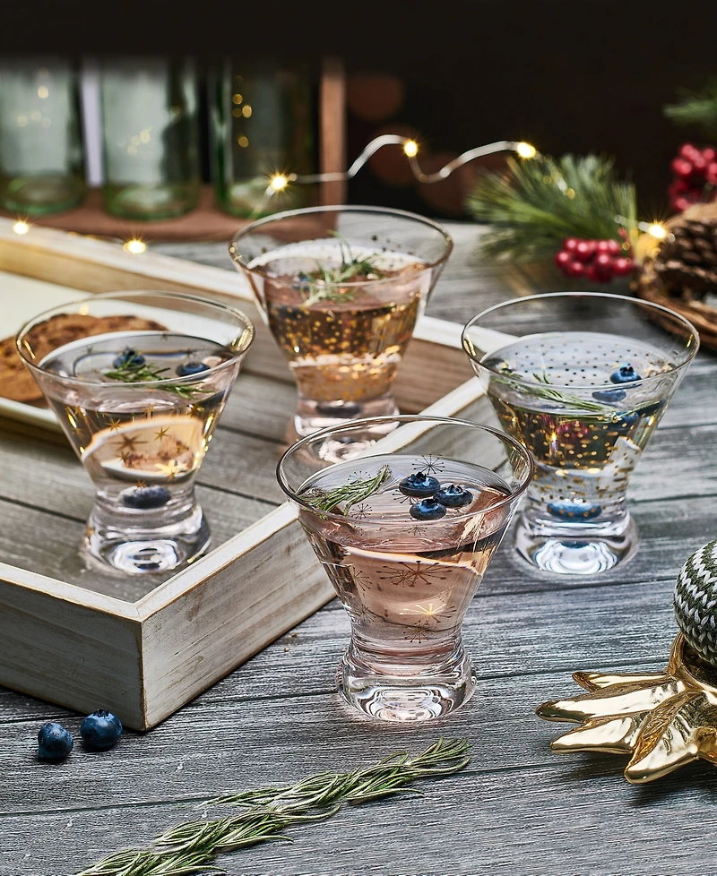 Mikasa Party 10 Ounce Stemless Martini Glass 4-Piece Set
