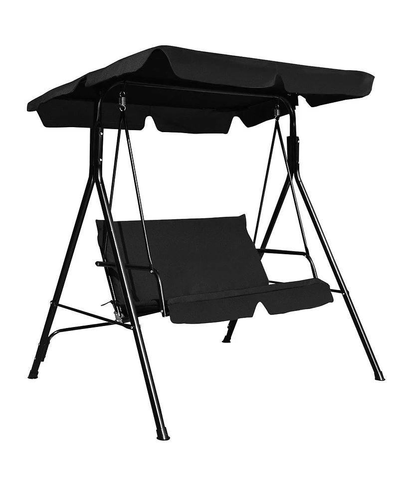 Costway Loveseat Patio Canopy Swing Glider Hammock Cushioned Steel Frame Outdoor