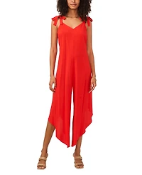 Vince Camuto Women's V-Neck Sleeveless Tie-Shoulder Angled-Hem Jumpsuit