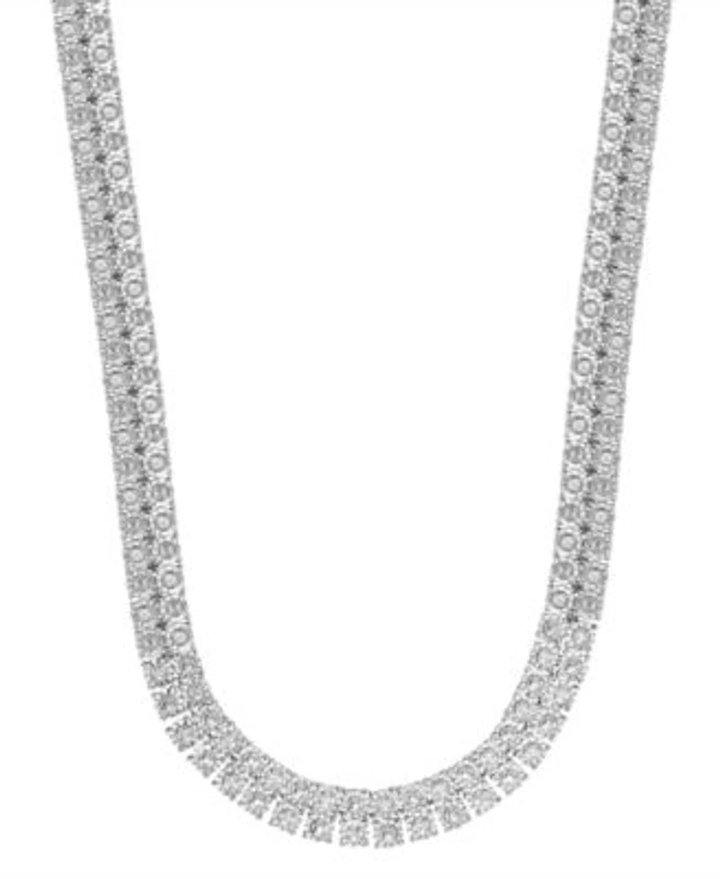 Diamond Double Row Necklace 1 Ct. T.W. In Sterling Silver Or 14k Gold Plated Silver