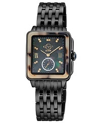 GV2 by Gevril Women's Bari Tortoise Swiss Quartz Black Stainless Steel Watch 30mm x 34mm