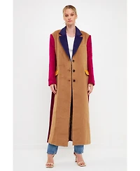 English Factory Women's Over Colorblock Coat