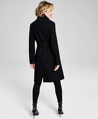 Calvin Klein Womens Wool Blend Belted Wrap Coat