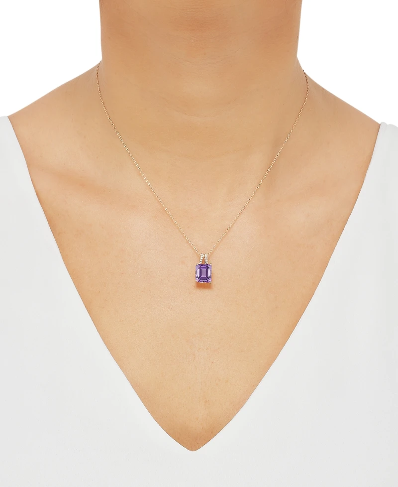 Citrine (3 ct. t.w.) & Diamond Accent 18" Pendant Necklace 14k Gold (Also available Garnet and Amethyst)