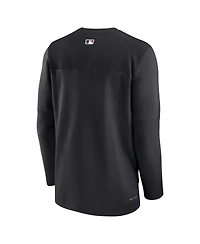 Men's Nike Black Colorado Rockies Authentic Collection Game Time Performance Half-Zip Top