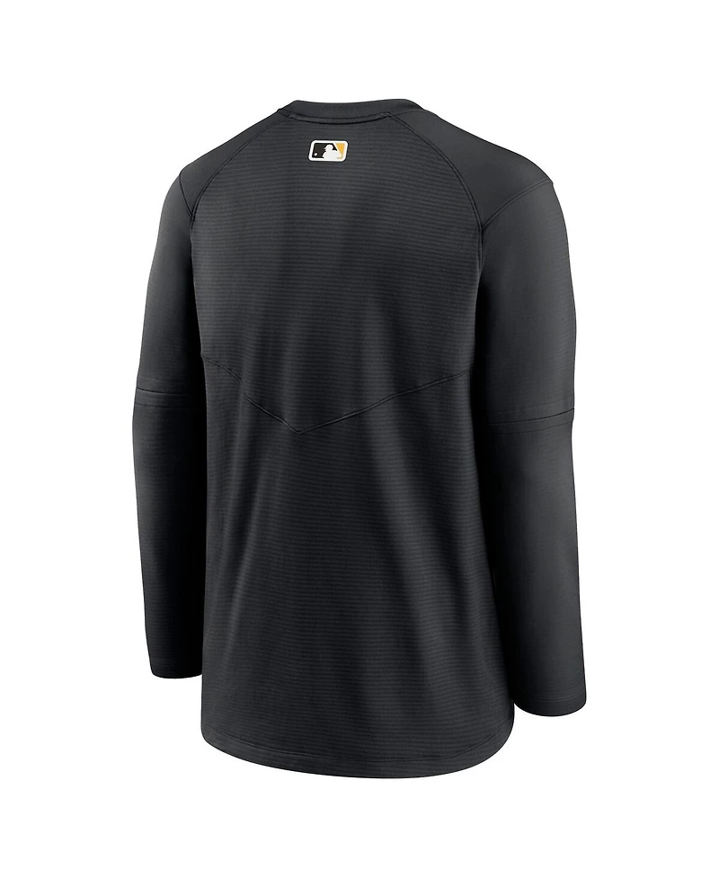 Men's Nike Black Pittsburgh Pirates Authentic Collection Logo Performance Long Sleeve T-shirt
