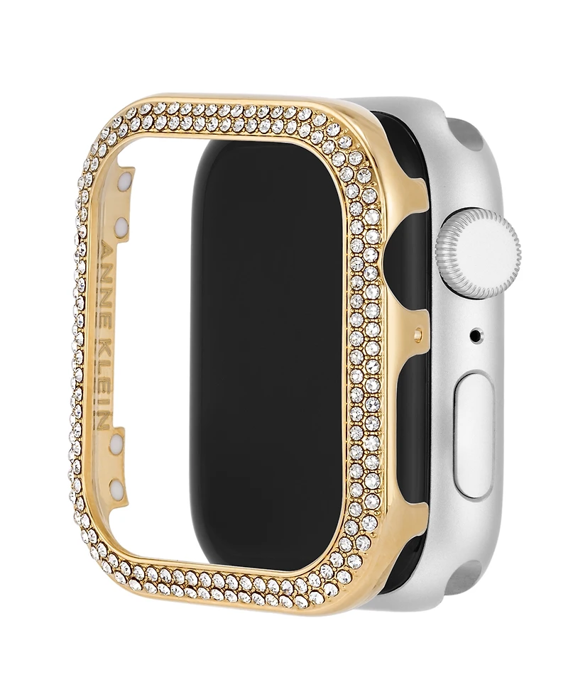 Anne Klein Women's Premium Crystal Gold-Tone Alloy Metal Protective Case designed for Apple Watch 41mm