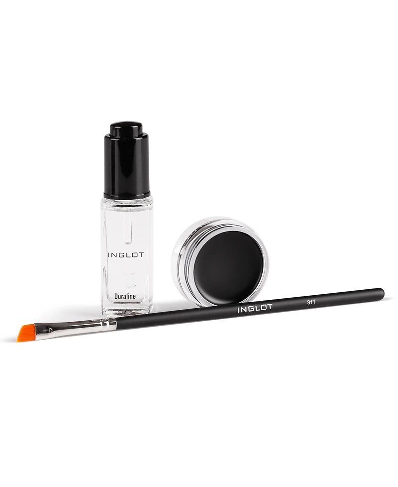 Inglot Eye Essential Set Duraline with Amc Eyeliner Gel 77 and Makeup Brush 31T, 3 Piece