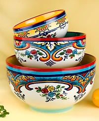 Euro Ceramica Zanzibar Nesting Bowls, Set of 3