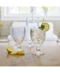 Fitz and Floyd Trestle 12-oz Goblet Glasses 4-Piece Set