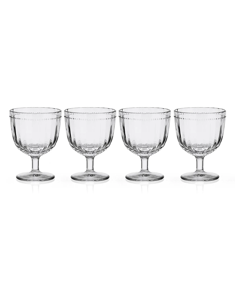Fitz and Floyd Beaded 14-oz Wine Goblets 4-Piece Set