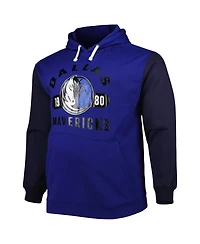 Men's Fanatics Blue, Navy Dallas Mavericks Big and Tall Bold Attack Pullover Hoodie