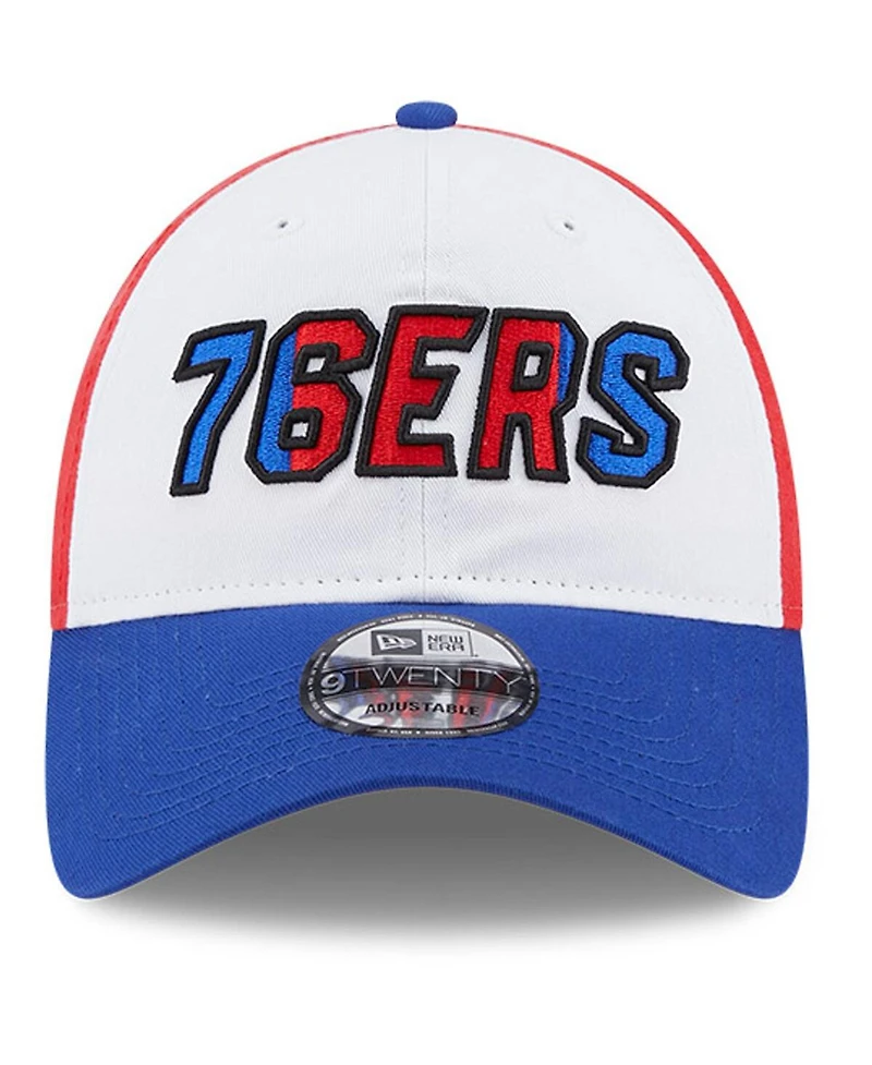 Men's New Era White, Royal Philadelphia 76ers Back Half 9TWENTY Adjustable Hat