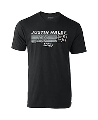 Men's Checkered Flag Sports Heather Charcoal Justin Haley Hot Lap T-shirt