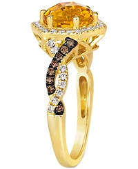 Le Vian Cinnamon Citrine (1-7/8 ct. t.w.) & Diamond (3/8 ct. t.w.) Halo Twist Ring in 14k Gold