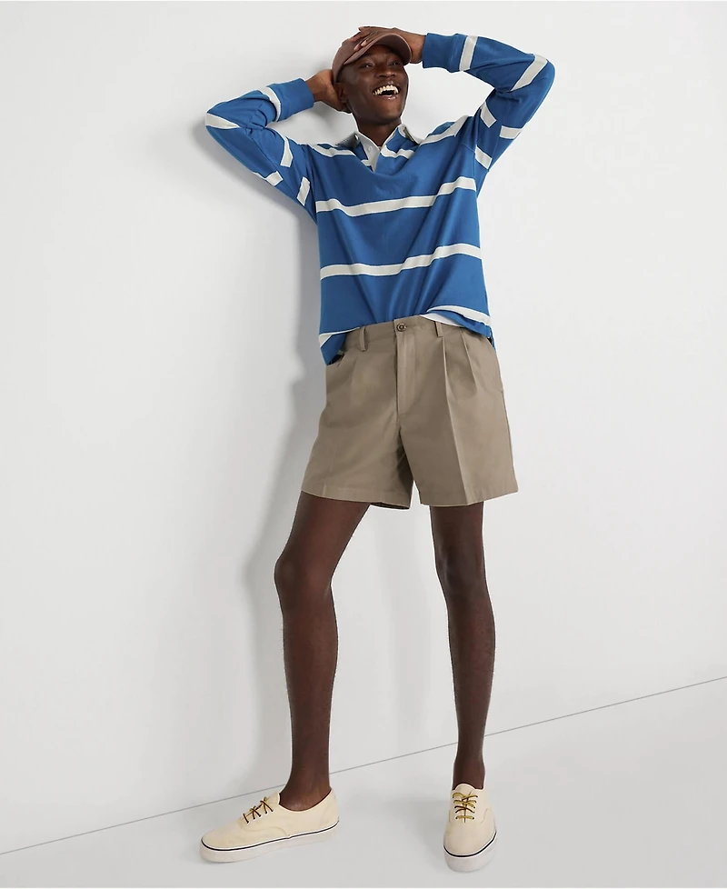 Lands' End Men's Comfort Waist Pleated 6" No Iron Chino Shorts