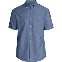 Lands' End Men's Short Sleeve Button Down Chambray Shirt