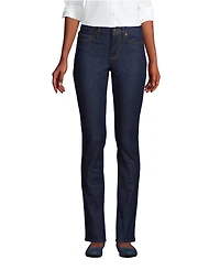 Lands' End Women's Tall Recover Mid Rise Straight Leg Blue Jeans