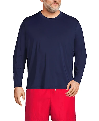 Lands' End Big & Tall Long Sleeve Upf 50 Swim Tee Rash Guard