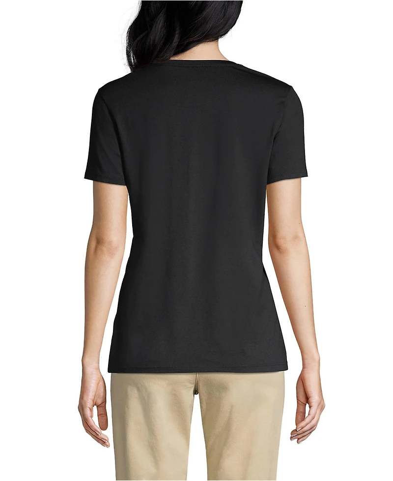 Lands' End Women's Relaxed Supima Cotton V-Neck T-Shirt