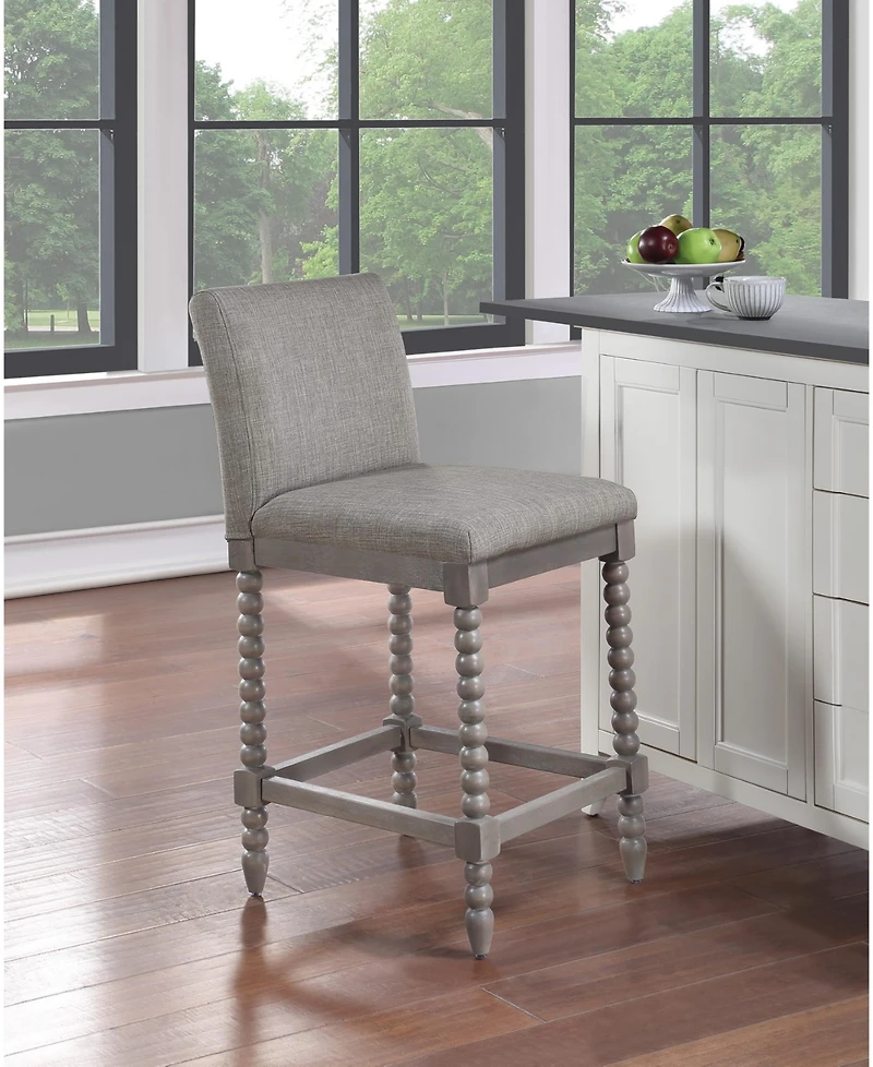 Abbott 26" Spindle Counter Stool with Frame and Faux Leather