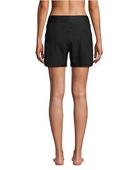 Lands' End Women's 5" Quick Dry Elastic Waist Board Shorts Swim Cover-up with Panty