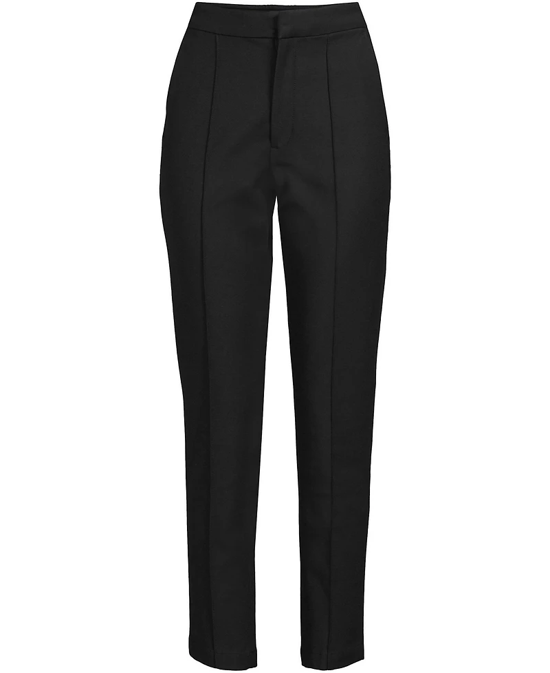 Lands' End Women's High Rise Bi Stretch Pintuck Pencil Ankle Pants