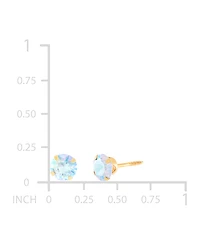 Children's Iridescent Cubic Zirconia Screwback Stud Earrings in 14k Gold