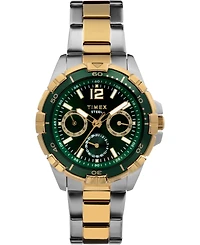 Timex Men's Quartz Analog Premium Dress Stainless Steel Two-Tone Watch 44mm
