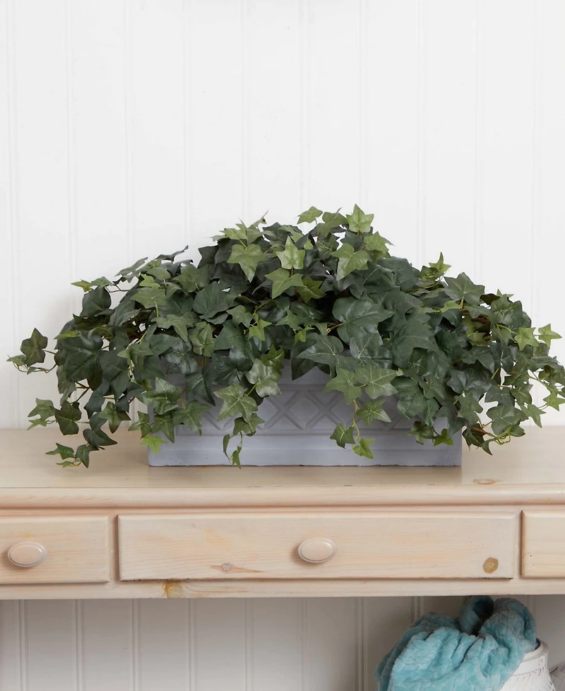 Nearly Natural Puff Ivy Artificial Plant in Stone Planter