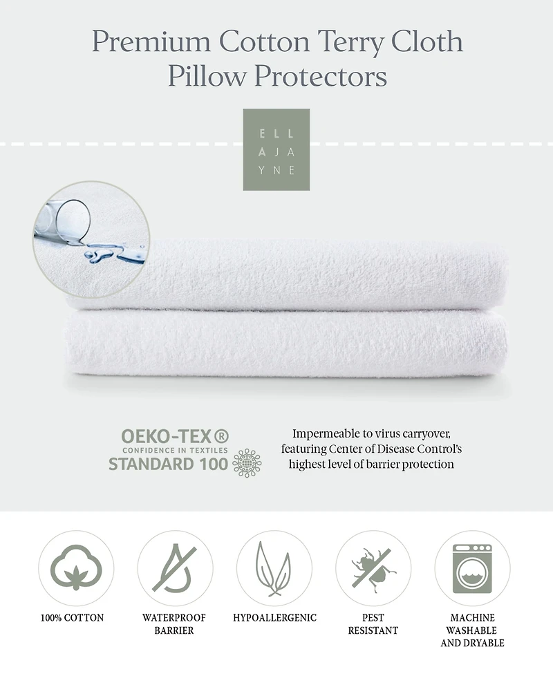 Ella Jayne Terry Cloth Water Proof 2-Pack Pillow Protectors