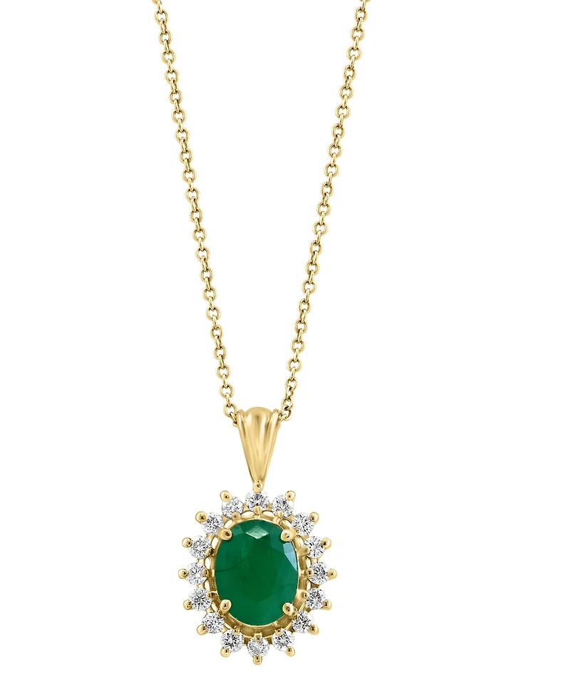 Effy Sapphire and Diamond Oval Pendant 14k White Gold Yellow Gold, Created for Macy's (Also available Emerald)