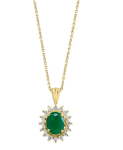 Effy Sapphire and Diamond Oval Pendant 14k White Gold Yellow Gold, Created for Macy's (Also available Emerald)