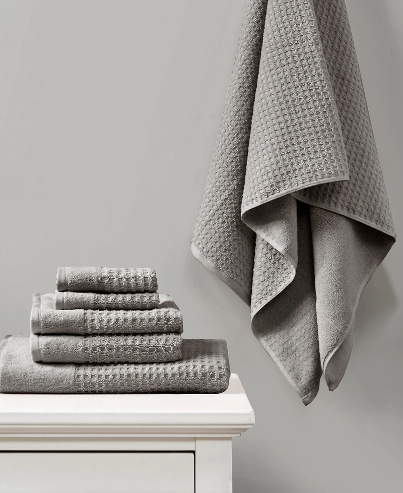 Madison Park Spa Waffle Jacquard Luxury Combed Cotton 6-Pc. Bath Towel Set
