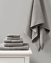 Madison Park Spa Waffle Jacquard Luxury Combed Cotton 6-Pc. Bath Towel Set