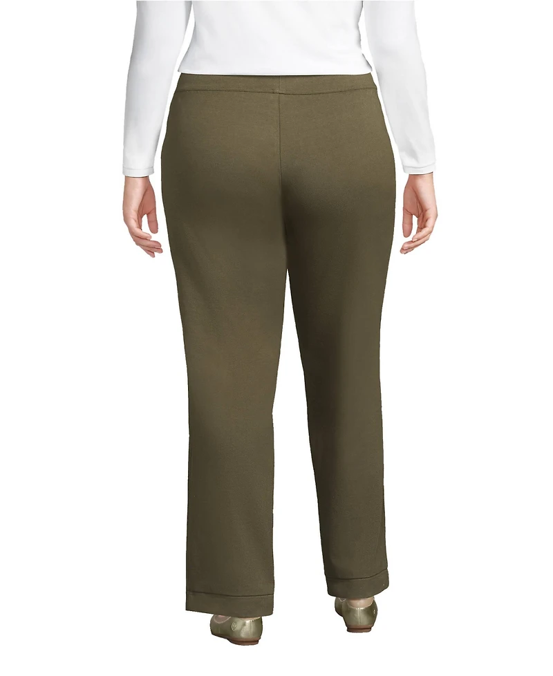 Lands' End Plus Starfish Mid Rise Straight Leg Pants