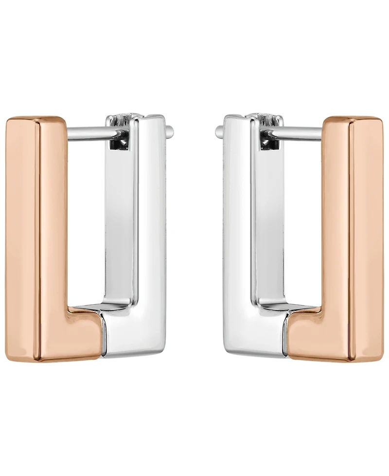 Lacoste Two Tone Carnation Gold Tone 'L' Earrings