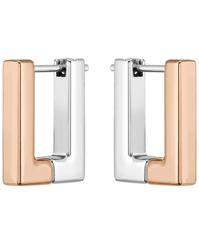 Lacoste Two Tone Carnation Gold Tone 'L' Earrings