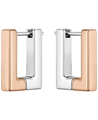 Lacoste Two Tone Carnation Gold Tone 'L' Earrings