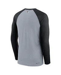 Men's Nike Gray Miami Marlins Authentic Collection Game Raglan Performance Long Sleeve T-shirt