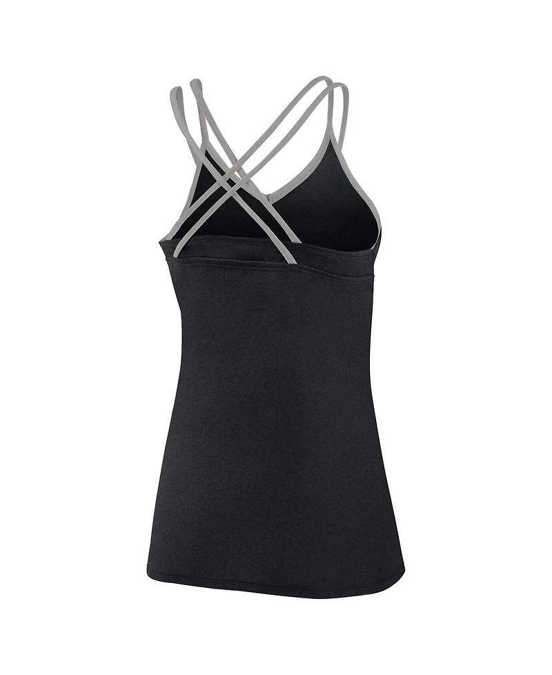 Women's Fanatics Black Chicago White Sox Barrel It Up Cross Back V-Neck Tank Top