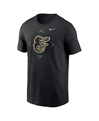 Nut Oriole Black Men's Nike Camo Logo Short Sleeve T-shirt Teemenscr