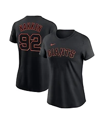 Women's Nike Alyssa Nakken Black San Francisco Giants Name and Number T-shirt