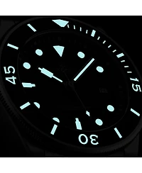 Alexander Vathos3 Men's Swiss Made Diver Watch 43mm Silver Tone Stainless Steel Case Black Dial Rotating Bezel Sapphire Crystal 200M Water Resistant