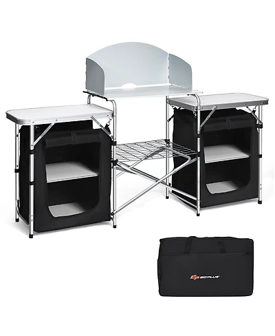 Folding Portable Aluminum Camping Grill Table