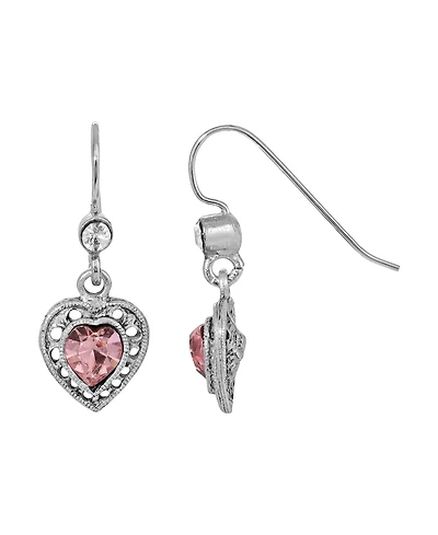 2028 Crystal Heart Drop Earrings
