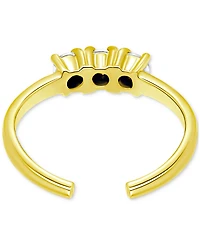 Giani Bernini Cubic Zirconia Three Stone Toe Ring in 18k Gold-Plated Sterling Silver, Created for Macy's